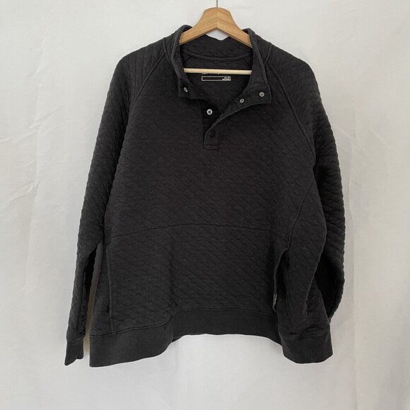 Eddie Bauer gray men's XL pullover sweater buttons crewneck style front pocket - Picture 1 of 8